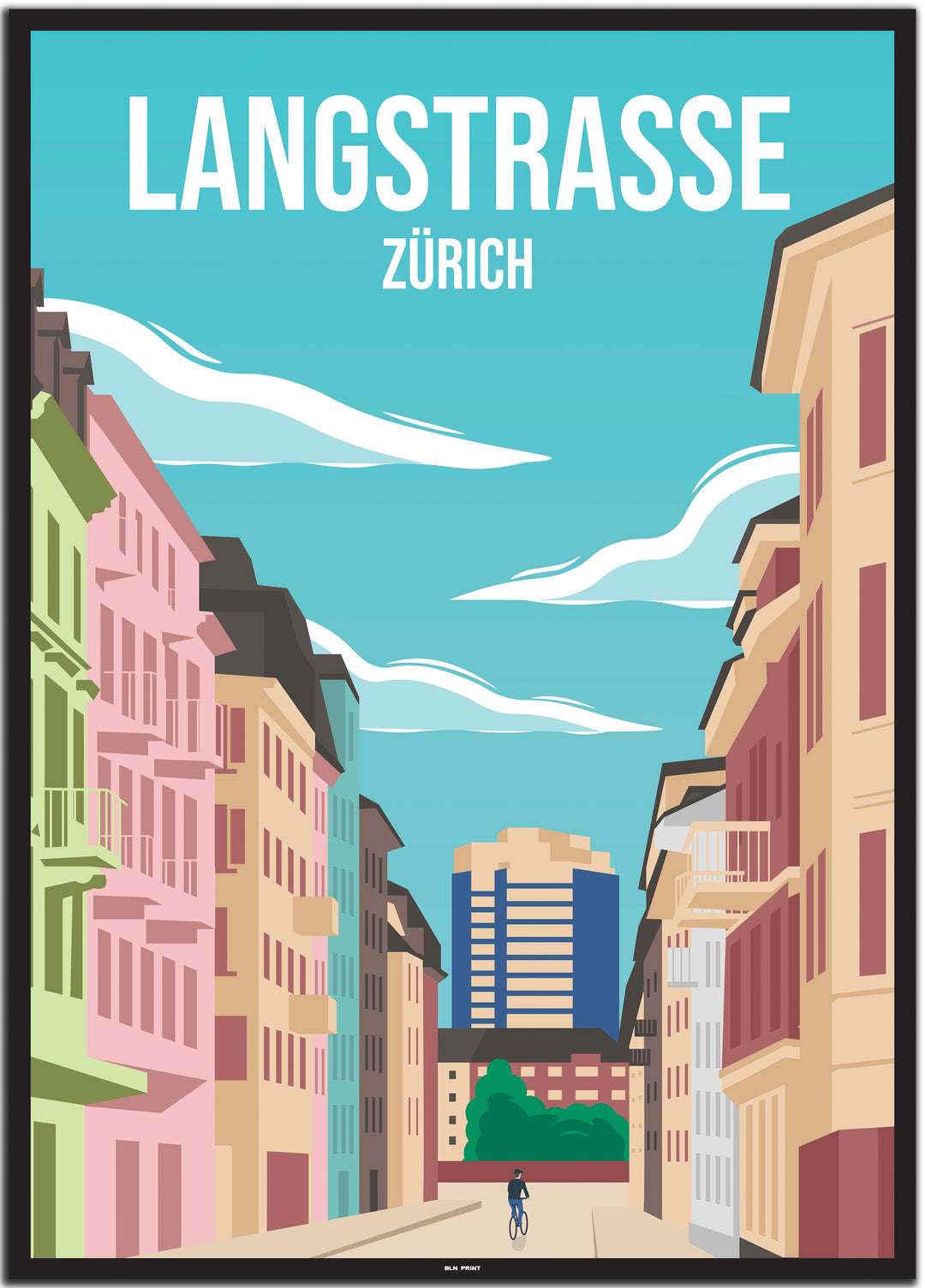 vintage zürich poster shop #50x70cm-schwarzer-farbrand