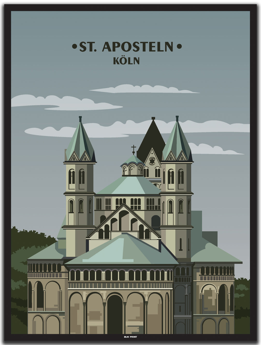 vintage köln poster shop #30x40cm-schwarzer-farbrand