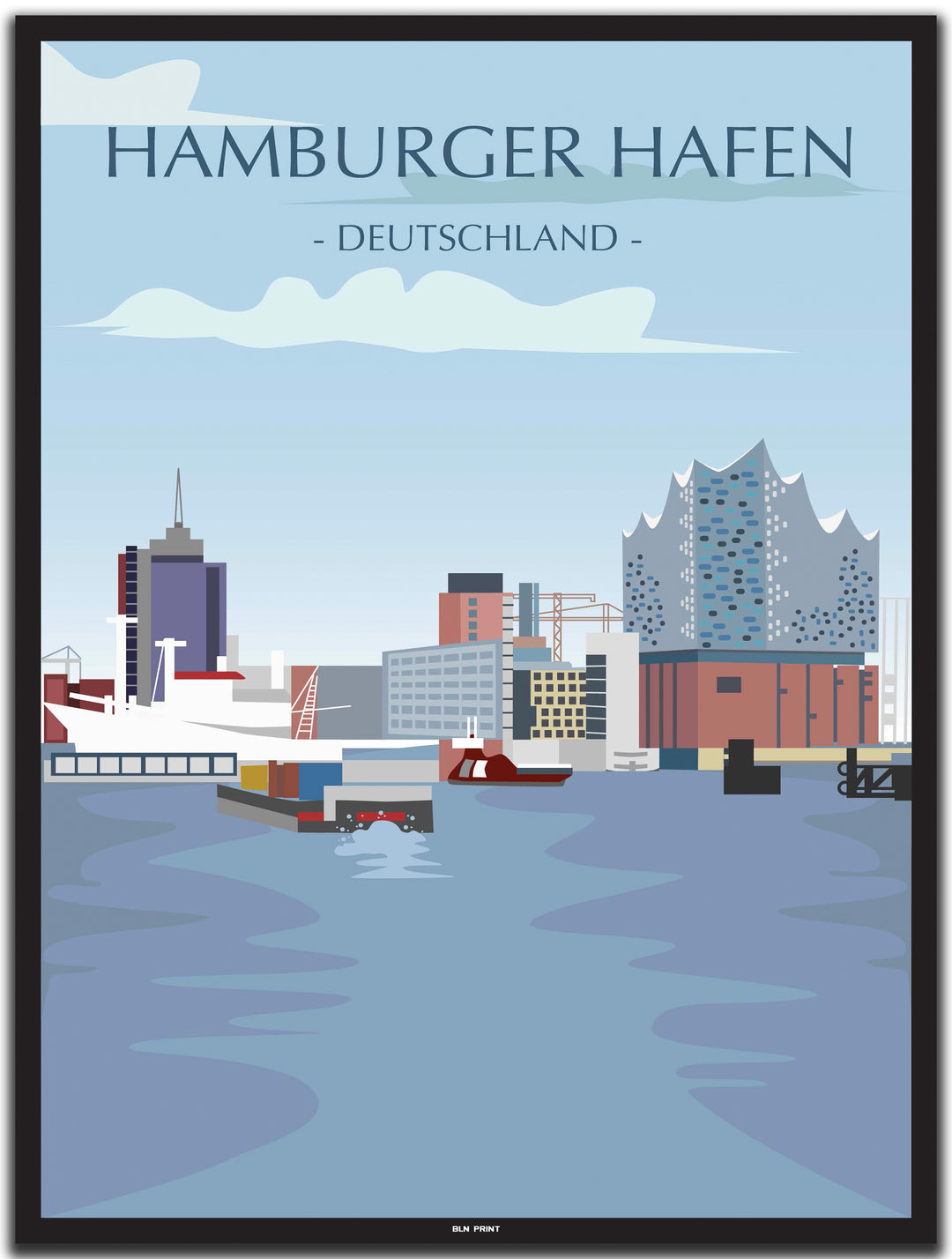 vintage hamburg poster shop #30x40cm-schwarzer-farbrand