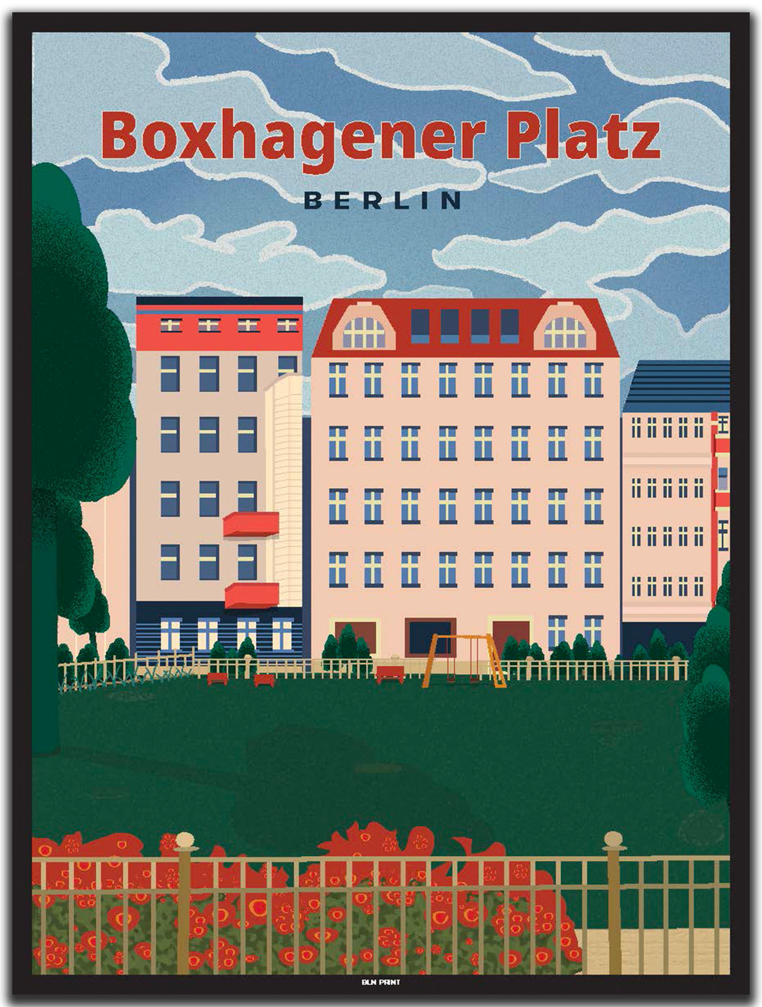 vintage berlin poster shop #30x40cm-schwarzer-farbrand