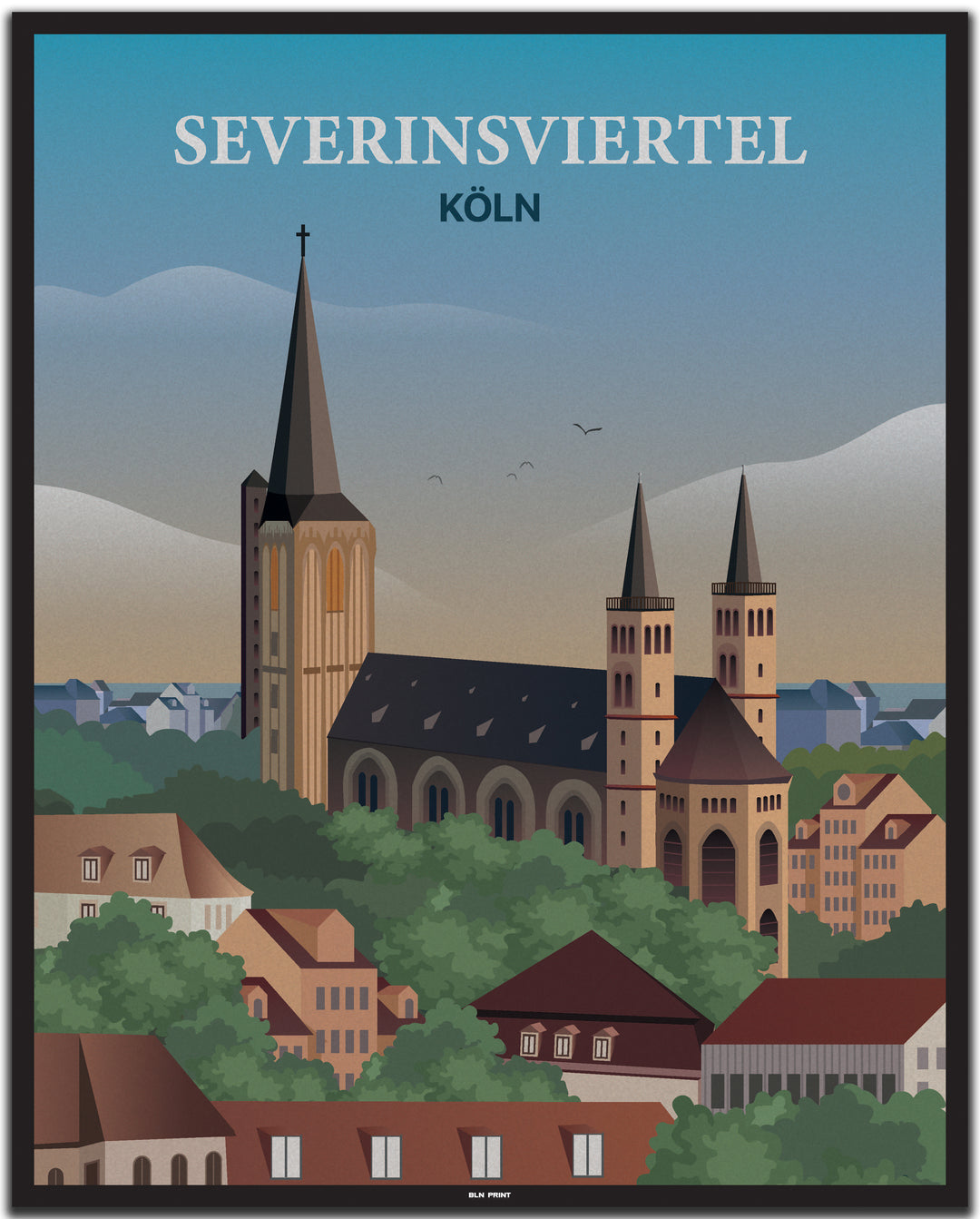 vintage köln poster shop #40x50cm-schwarzer-farbrand