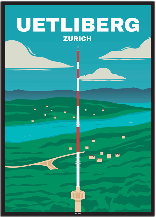 vintage zürich poster shop #50x70cm-schwarzer-farbrand