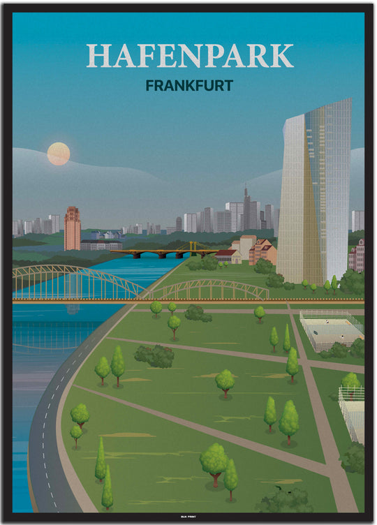 vintage frankfurt poster shop #50x70cm-schwarzer-farbrand