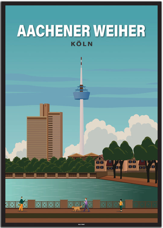 vintage travel poster köln #50x70cm-schwarzer-farbrand