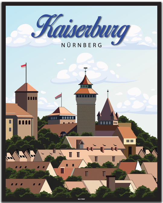 vintage nürnberg poster shop #40x50cm-schwarzer-farbrand