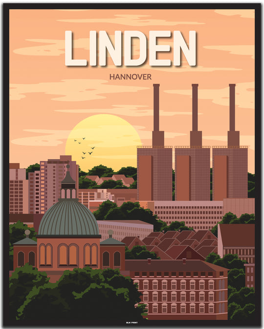 vintage hannover poster shop #40x50cm-schwarzer-farbrand